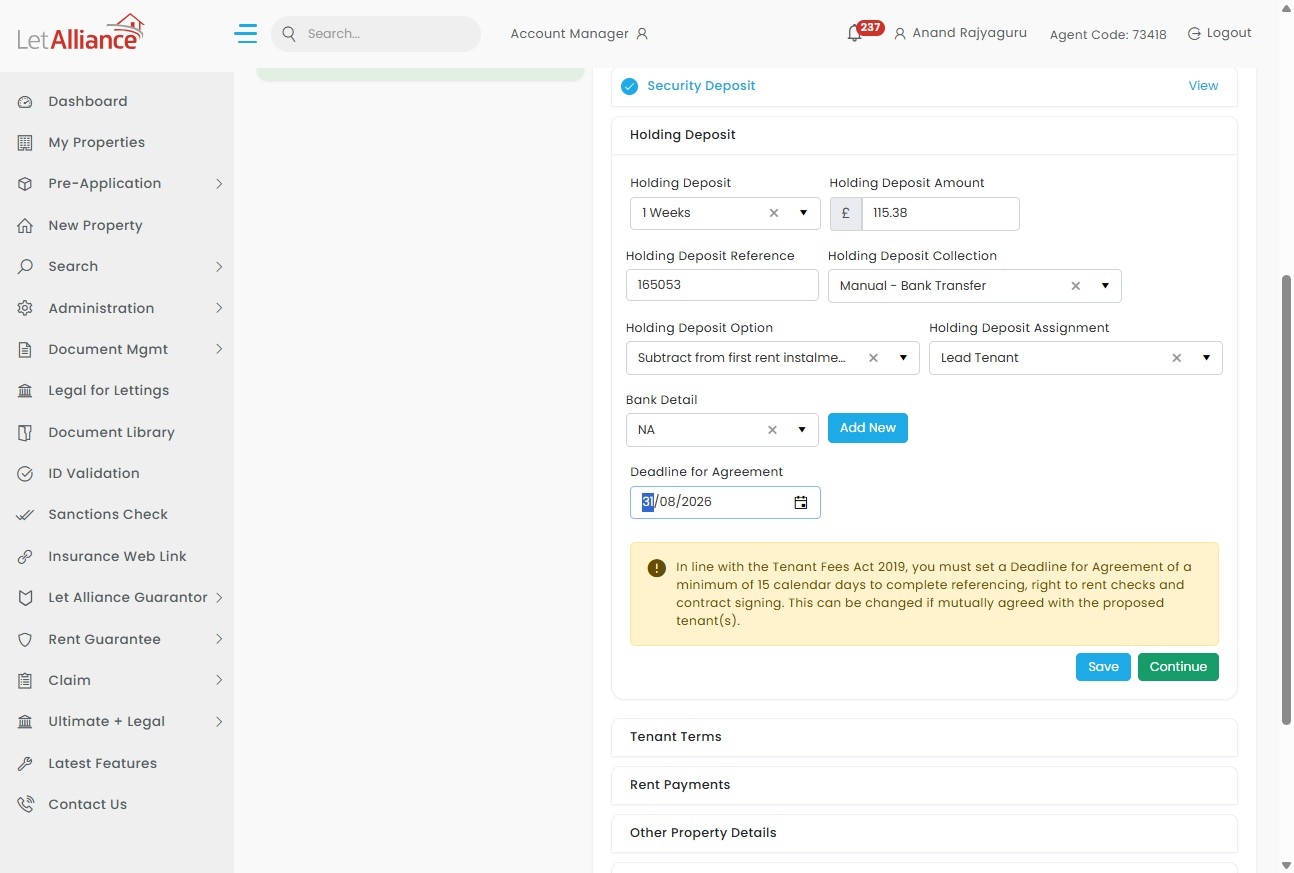 Configure the tenancy Holding Deposit.jpeg
